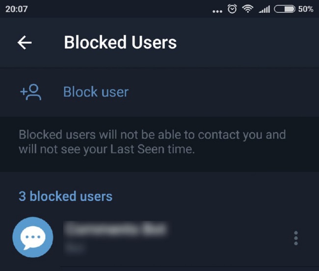 Блокировка пользователей