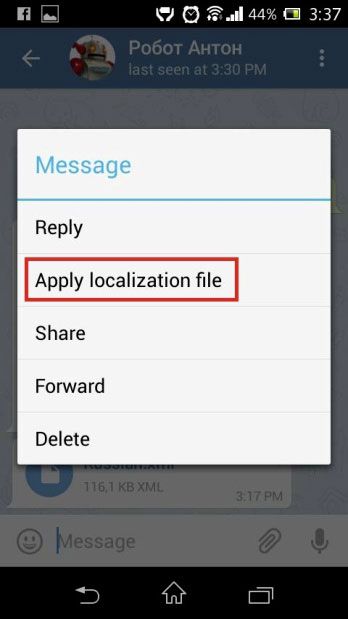 Apply localization file